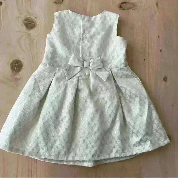 NWOT Carter’s Baby Girl Fancy Formal Dress Ivory Gold Floral 9 Months - Picture 4 of 8